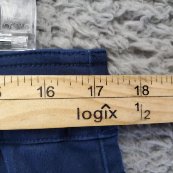 Kim Rogers Pants Womens 14 Short Blue Slim Straight Stretch Denim Pull-On - Picture 4 of 9
